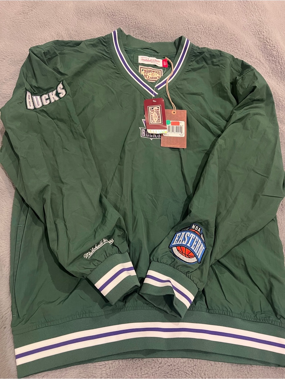 Mitchell & Ness Milwaukee Bucks NBA Hardwood Classics Jacket Green White M
